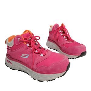 Skechers Work Max Cushioning Arch Fit Composite  Toe  Pink Suede Size 7